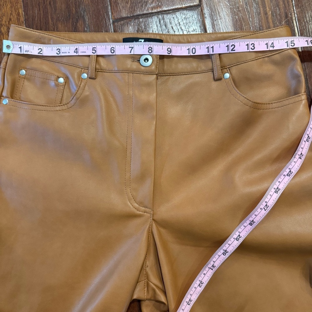 7 For All Mankind Brown Faux Leather Straight Leg Pants - Picture 6 of 11
